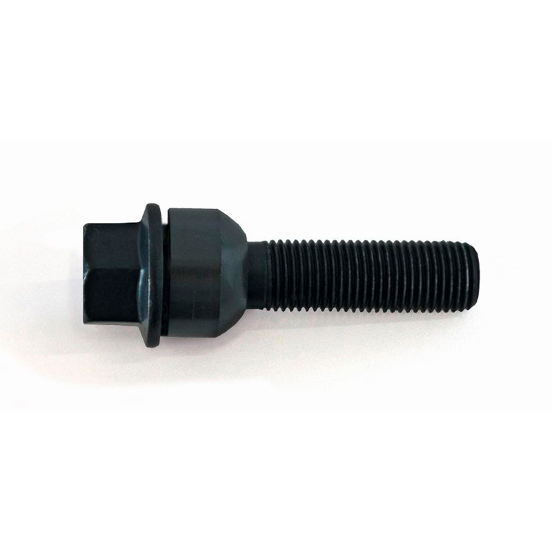 H&R Wielbout bolkonisch met beweegbare ring R14 M14x1.50 - Lengte 63mm - Zwart (Bv.  Porsche)